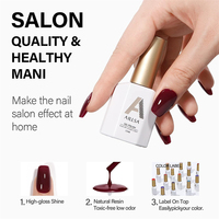 AILLSA Vernis Gel UV Rouge Bourgogne Haute Pigmentation Écologique Longue Durée pour Nail Art Qualité Salon 15ml Application Facile Soak-Off