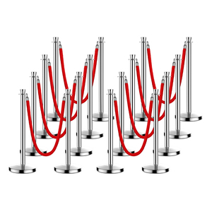 Pole de contrôle de la circulation en acier inoxydable Files d'attente en métal et support de lignes avec cordes Cordon Barrières Stanchion - Product Image 3