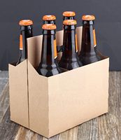Benutzer definierte 6er Pack Flaschen halter Kraft Karton 12 oz. Bierflaschen träger Karton verpackung mit Griffen