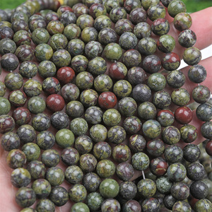 Pietra di Sangue di Drago Verde Naturale, Perle Rotonde Sciolte di <span class=keywords><strong>Bloodstone</strong></span>, Certificato da Terze Parti, Jewelrytopia - Product Image 4