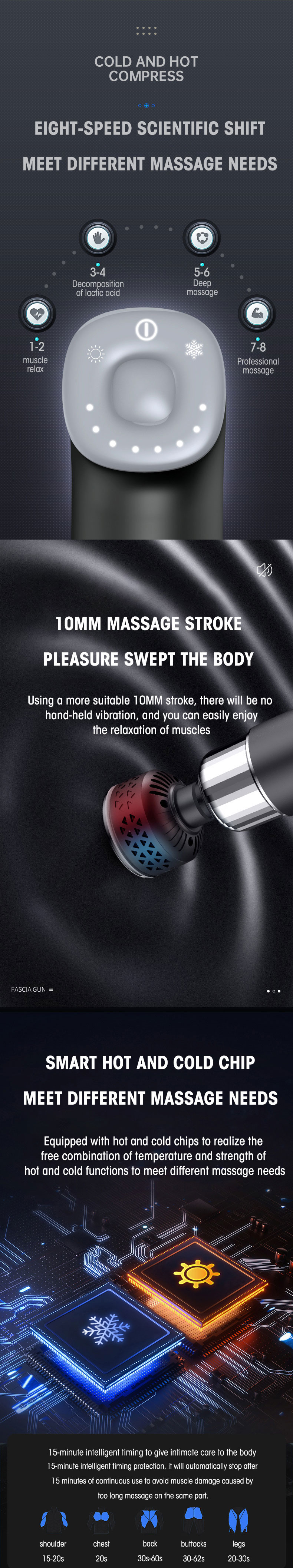 Mini electric fitness Heating Hot Cold Deep Tissue Muscle Body Percussive brushless motor Vibration Massage gun