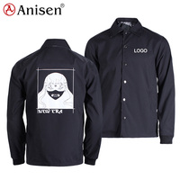 Fabricant de vêtements chinois, faible MOQ, impression de logo personnalisé, étiquettes OEM, veste coupe-vent réversible imperméable teinte pour homme