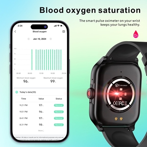 1.85 pouces TFT HD Résolution 240*280 <span class=keywords><strong>True</strong></span> <span class=keywords><strong>Blood</strong></span> Oxygen Android iOS Fréquence cardiaque continue Assistant vocal QX15 SmartWatches - Product Image 2