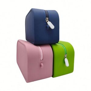 Professional Custom Silicone Cosmetic Brush Pouch Storage Bag Zipper Closure New Design Foldable Card Holder Coin <b>Purse</b> Fashion - Product Image 2