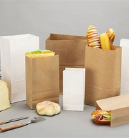 Emballage de nourriture à emporter en papier kraft recyclé en gros, sac en papier personnalisé pour restaurant, impression offset, poignée en ruban pour la livraison de nourriture