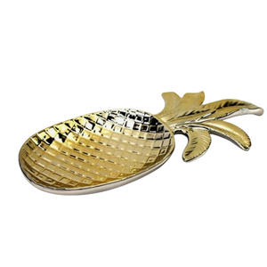 Tazón de frutas de piña de aspecto real, Metal pulido dorado para servir frutas de diseñador, tazón de Metal elegante decorativo para servir chocolate - Product Image 1