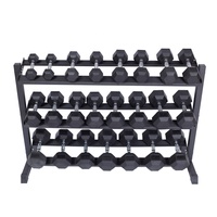 Accessoires de fitness équipement de gymnastique trois couches hexagonale triangle haltère support support/support de stockage