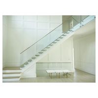Prima – Balustrade élégante en verre trempé avec support de fixation pour escaliers intérieurs et étages en mezzanine