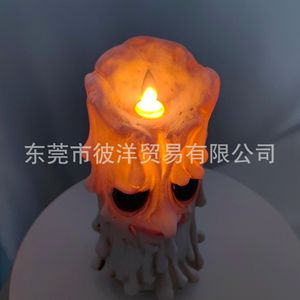 เทียนลาเท็กซ์ฮาโลวีนพร้อมดีไซน์หน้าคน เรืองแสงในที่มืด ของตกแต่งปาร์ตี้ - Product Image 4