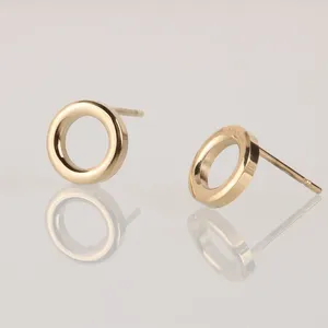 Boucles d'oreilles clous rondes <span class=keywords><strong>creuses</strong></span> en acier inoxydable EManco, motif géométrique simple, légères, créatives, pour femmes, usage quotidien, fêtes et sorties sociales - Product Image 4