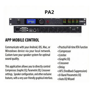 SONO PA2 Procesador de Audio Digital Activo Profesional de 2 Entradas y 6 Salidas, DSP, Auto EQ, Supresión de Retroalimentación, Emparejamiento Estéreo, Sonido USB/XLR - Product Image 6