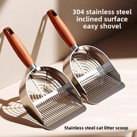 Sekop Pasir Kucing Manual dari Baja Tahan Karat dengan Desain Lubang Halus Kapasitas Besar untuk Pasir Mineral