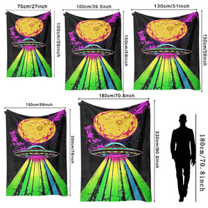 Manta de Franela con Diseño de Invasión Alienígena y OVNIs, Manta para Siesta, Lavable a Máquina, Resistente a la Decoloración, para Dormitorio o Sala de Estar - Product Image 2