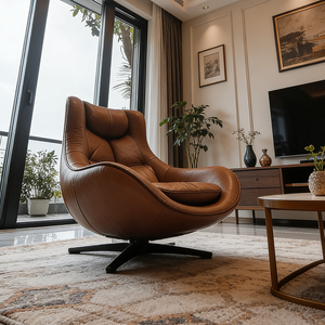 <span class=keywords><strong>Fauteuil</strong></span> pivotant de luxe moderne en <span class=keywords><strong>cuir</strong></span> véritable, dossier haut, ergonomique, pour salon, <span class=keywords><strong>bureau</strong></span>, hôtel - Product Image 2