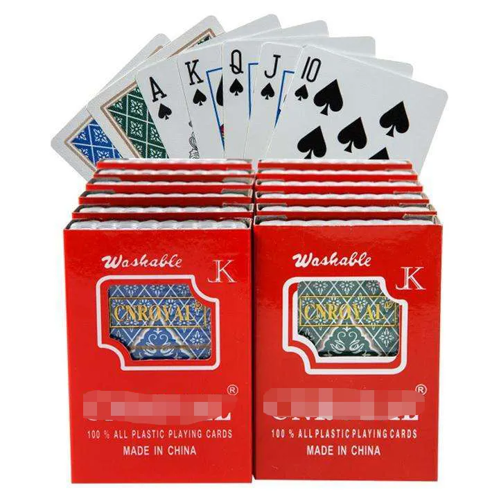 Custom Design Hoge Kwaliteit Single Pack Poker Kaarten 0.3Mm Pvc Wasbare Standaard Art Papier Plastic Speelkaarten Met Logo