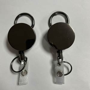 Rigid Heavy Duty Cable Retractable Metal Waterproof Id <b>Holder</b> Badge Reel With Belt Clip <b>Key</b> Ring Custom Promotional Gifts - Product Image 4