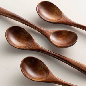 PureGrain Organic Collection de cuillères en bois naturel fabriquées à la main Couverts écologiques pour la salle à manger et la cuisine - Product Image 1