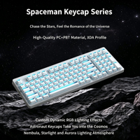 Zornher ZH980 RGB Backlit Spaceman Blue Mechanical Keyboard 97-tombol PBT Keycaps Struktur Gasket Tri Mode untuk Gaming Kantor