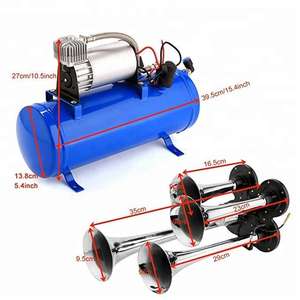 125DB Super Loudรถไฟ<span class=keywords><strong>แตร</strong></span> 6Lถังอากาศเครื่องอัดอากาศ 4 ทรัมเป็ตDensoรถ<span class=keywords><strong>แตร</strong></span>สําหรับรถยนต์ 12V 24Vเพลงรถเรือ<span class=keywords><strong>แตร</strong></span> - Product Image 2