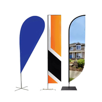 Logo personnalisé promotionnel publicité campagne extérieure drapeau de plage volante avec mâts de drapeau larme larme drapeau de plume de plage