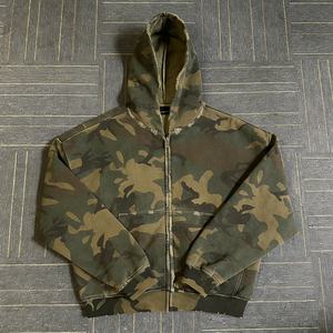 <span class=keywords><strong>Felpa</strong></span> con <span class=keywords><strong>Cappuccio</strong></span> <span class=keywords><strong>Vintage</strong></span> Personalizzata 100% Cotone, Giacca con Zip Effetto Camouflage Invecchiato per Uomo, Abbigliamento Streetwear - Product Image 1