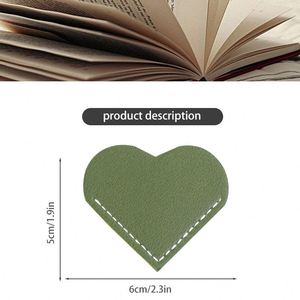 Wholesale PU Leather Heart <b>Bookmarks</b> Corner Colorful Page Book Marks for Women Cute Leather <b>Bookmark</b> for Readers - Product Image 2
