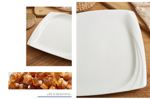 Chất Lượng Cao Thiết Kế Độc Đáo Hiện Đại Màu Trắng Số Lượng Lớn Hình Chữ Nhật Bữa Ăn Tối Tấm Nhà Hàng Gốm Bữa Ăn Tối Tấm Sứ - Product Image 3