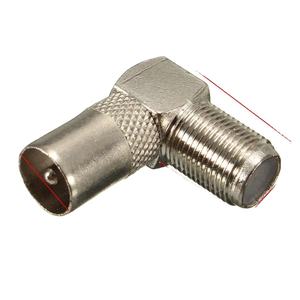 Adaptateur de <span class=keywords><strong>prise</strong></span> vers câble coaxial, 90 degrés, type F, alliage d'aluminium, angle droit, connecteur de <span class=keywords><strong>prise</strong></span> d'<span class=keywords><strong>antenne</strong></span> <span class=keywords><strong>TV</strong></span> - Product Image 2