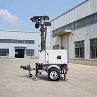 Tour d'éclairage diesel alimentée par courant alternatif, hauteur 7 m, rotation à 360°, 224 000 lumens, système mobile, tours d'éclairage diesel
