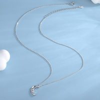 Fine Jewelry Design Collier pendentif lune creuse en argent sterling 925 pour femme
