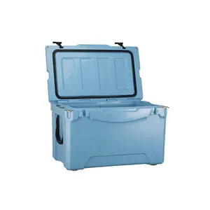 50QT licht blau farbe Rotationsformen Eis Kühlbox Für Auto Eis Brust Und Camping Kühler, Roto Molded Kühler