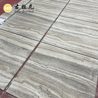 Carreaux de travertin gris argenté naturel, découpés sur mesure, revêtement mural en pierre pour projets intérieurs et extérieurs