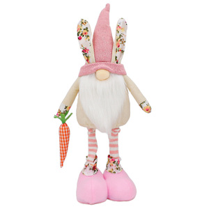 Standing <b>Easter</b> Gnome Plush With Bunny Ears Long Legs Handmade Swedish Tomte for Spring Farmhouse Home Decor Holiday Party <b>Gift</b> - Product Image 6