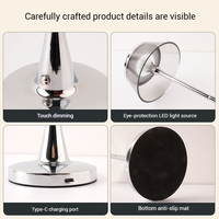 UP OEM lampe de table à LED portable capteur tactile batterie au lithium rechargeable lampe de table d'étude pour restaurant hôtel