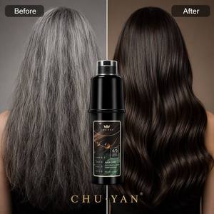 CHU·YAN น้ำยาย้อมผมถาวรแบบหวีเดียว ปราศจากแอมโมเนีย สำหรับทุกสภาพเส้นผม ปกปิดผมขาวได้อย่างสมบูรณ์แบบ - Product Image 6
