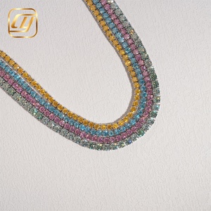 สร้อยคอเทนนิสทรงกลมประดับมอสซาไนต์เงินแท้ S925 สร้อยข้อมือเทนนิสเพชร เครื่องประดับฮิปฮอปสุดหรู ของขวัญสำหรับผู้ชายและผู้หญิง - Product Image 5