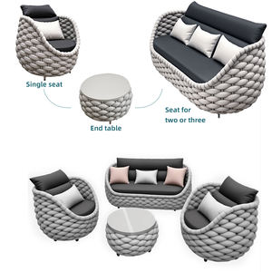 Set Terraza Mobil Patio Kabel Sofá Taman Lubos na Dining I-set Ang Mga Seting Patio <span class=keywords><strong>Luar</strong></span> Membesarkan Balkon Muebles Kayu Sets - Product Image 1