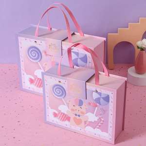 Boîte à bonbons rose bleue pour garçon et fille, boîte cadeau de baptême, boîte cadeau de dessin animé pour enfants, boîte cadeau pour fête d'anniversaire - Product Image 3