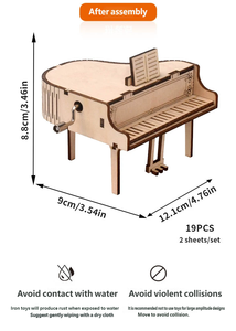 Boîte à musique de piano éducative à faire soi-même, <span class=keywords><strong>puzzle</strong></span> en bois, jouet d'assemblage <span class=keywords><strong>3D</strong></span>, cadeau unique pour enfants, Noël/anniversaire, apprentissage créatif, projet STEM - Product Image 2