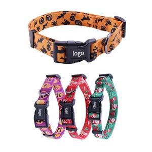 هالوين المطبوعة البوليستر شريط طوق الكلب مجموعة قابلة للتخصيص-مورد كلب هالوين المستدام - Product Image 1