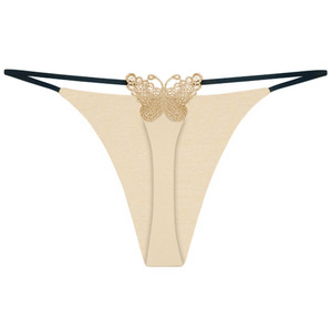 Culotte string invisible en soie de lait séduisante pour femme, lingerie soyeuse et séduisante à taille basse, string chaud et coquin. - Product Image 1