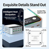 Station de charge USB-C 8 ports 120W, Hub de charge USB, Chargeur multi-ports USB PD 100W pour ordinateur portable Apple Samsung Macbook