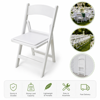 Chaises pliantes d'extérieur en résine blanches pour événements, empilables, pour location, idéales pour mariages et Wimbledon – Vente en gros