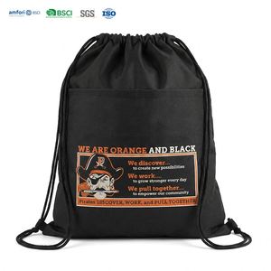 Mochila Impermeable con Cordón Ajustable, 210D Poliéster, Logotipo Personalizado, para Uso Escolar y al Aire Libre, Venta al Por Mayor - Product Image 1