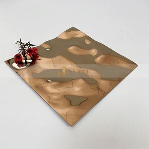 EX090 Embossed Golden Water Ripple Wave Decorative Stainless Steel <b>Sheet</b> 304J1 Corrugated Plate Cutting Welding Bending Ceiling - Product Image 4