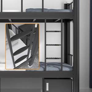 Industrieel Modern Design Stalen Volledig Stapelbed Opbergladen Trap Zwaar Metaal Voor Twee Volwassenen Voor Slaapzalen In Slaapzalen - Product Image 6