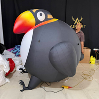 Ballon gonflable animal de dessin animé de 2 m de haut, best-seller, avec lumière LED pour fête sur le thème des animaux, panda, oiseau, koala gonflables