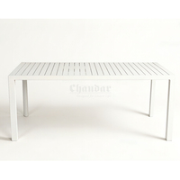Ensemble de table et chaises de salle à manger en aluminium blanc, table d'extérieur pour restaurant, meubles de jardin
