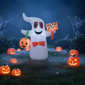 Decoraciones Inflables de Halloween para Exteriores, Fantasma Adorable con Calabaza de 4 pies, para Decoración Festiva - Product Image 6