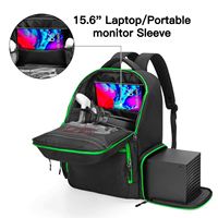 Sac à dos de transport portable en nylon isolé et étanche pour ordinateur portable 15,6 pouces et Xbox Series X/S, avec chargement USB et rangement pour jeux